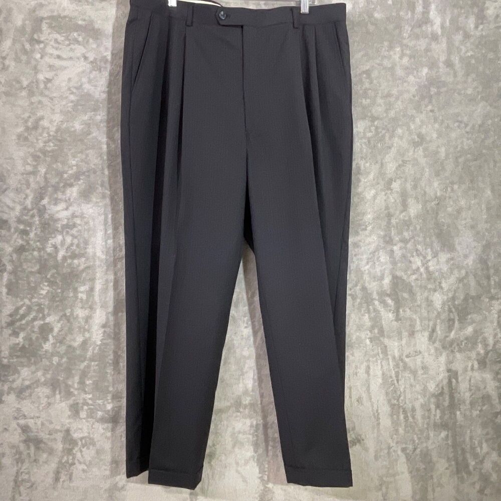 Men’s Wool Cashmere Dress Pants Black Men’s 34 Made in USA Tailored